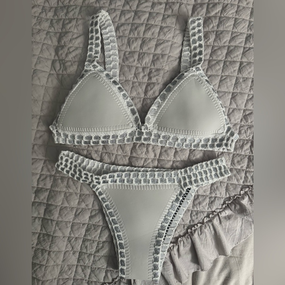 White Crochet Bikini Set M